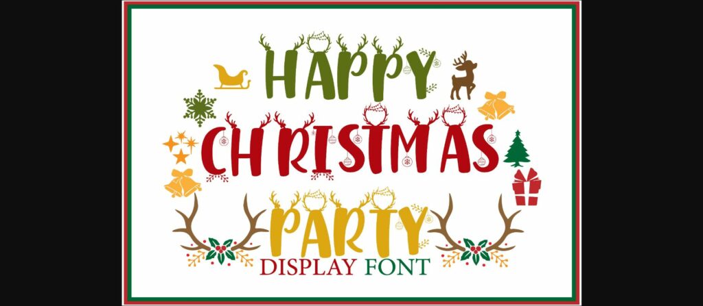 Happy Christmas Party Font Poster 3