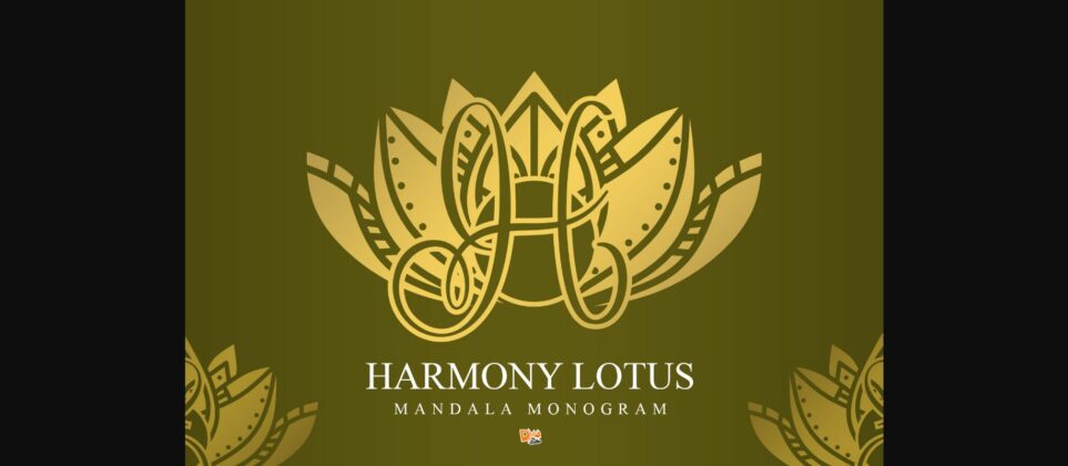 Harmony Lotus Mandala Monogram Font Poster 3