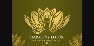 Harmony Lotus Mandala Monogram Font Poster 1