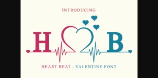 Heart Beat Love Font Poster 1