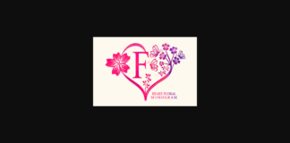 Heart Floral Monogram Font Poster 1