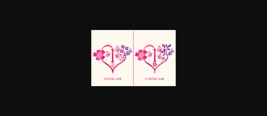 Heart Floral Monogram Font Poster 4