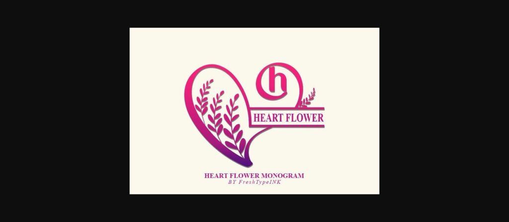 Heart Flower Monogram Font Poster 3
