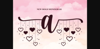 Heart Monogram Font Poster 1