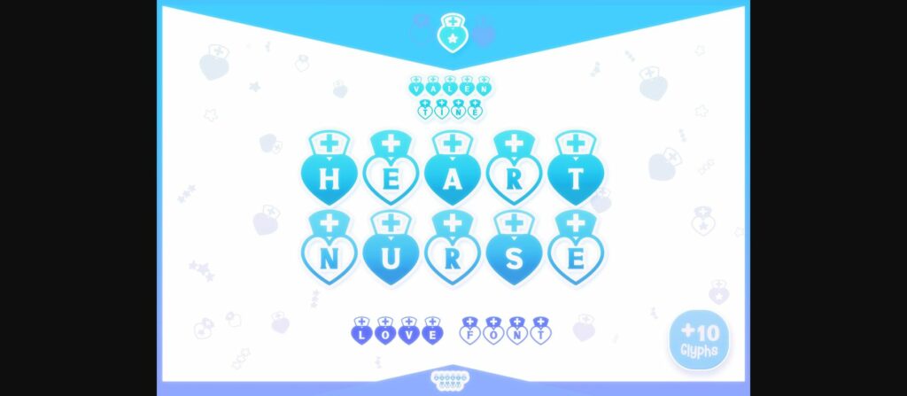 Heart Nurse Font Poster 3