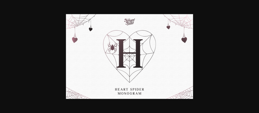 Heart Spider Monogram Font Poster 1