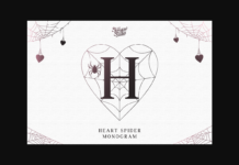 Heart Spider Monogram Font Poster 1