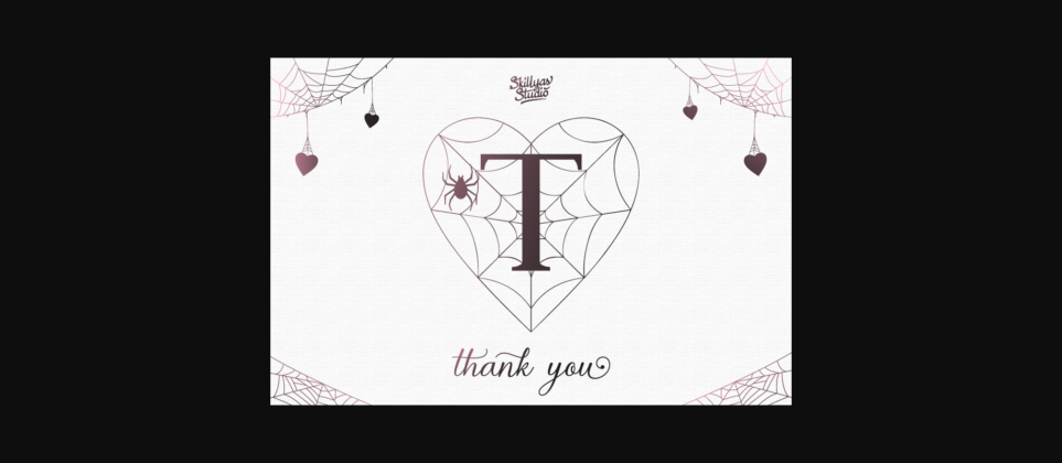 Heart Spider Monogram Font Poster 11