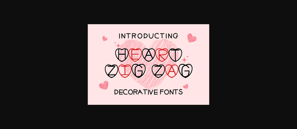 Heart Zig Zag Font Poster 3