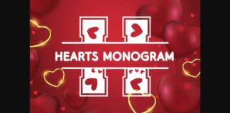 Hearts Monogram Font Poster 1