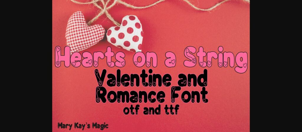 Hearts on a String Font Poster 3