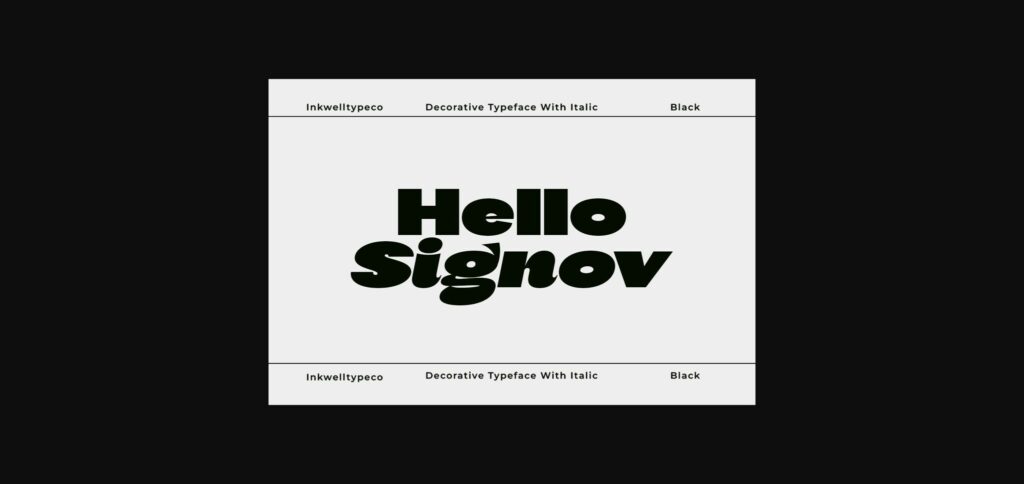 Hello Signove Font Poster 1