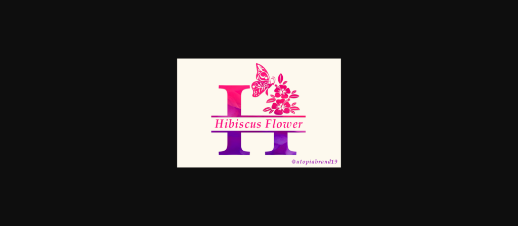 Hibiscus Flower Monogram Font Poster 3