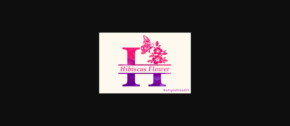 Hibiscus Flower Monogram Font Poster 1