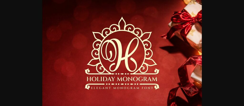 Holiday Monogram Font Poster 3