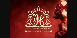 Holiday Monogram Font Poster 1