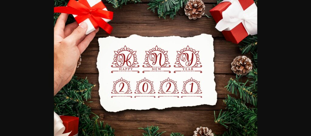 Holiday Monogram Font Poster 6