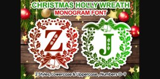 Holly Wreath Font Poster 1