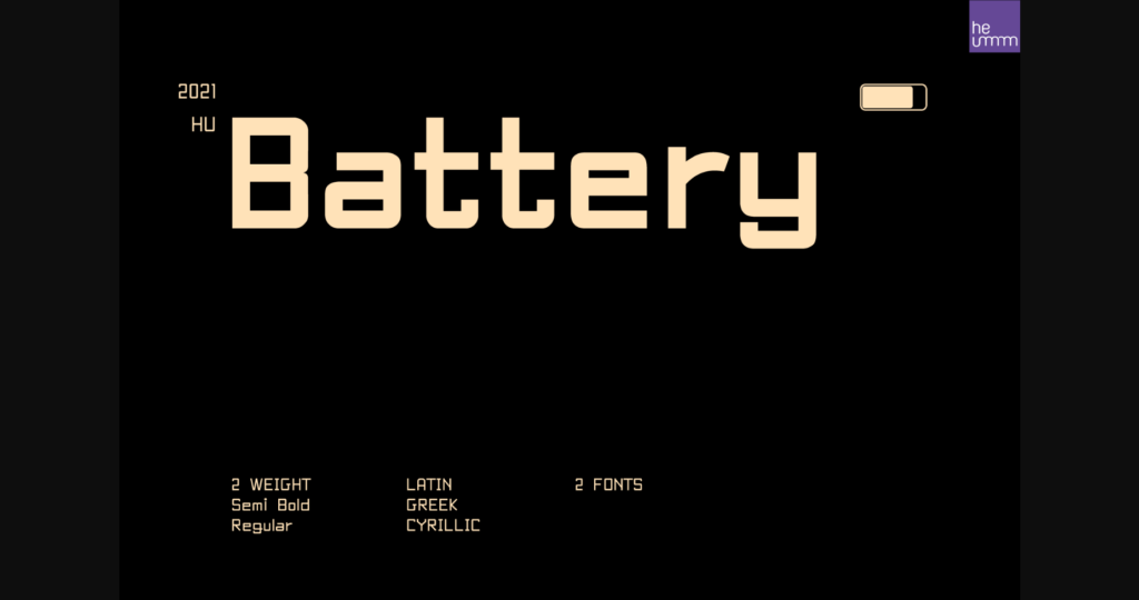 Hu Battery Font Poster 1