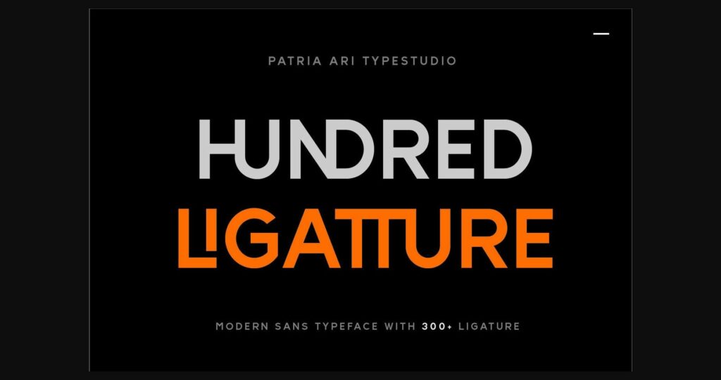 Hundred Ligatture Font Poster 1