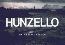 Hunzello Extra Black Font