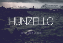 Hunzello Extra Light Font