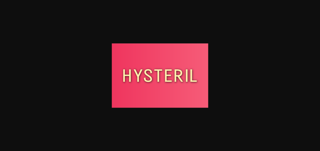 Hysteril Font Poster 1