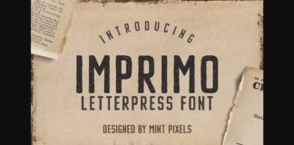 Imprimo Letterpress Font Poster 1