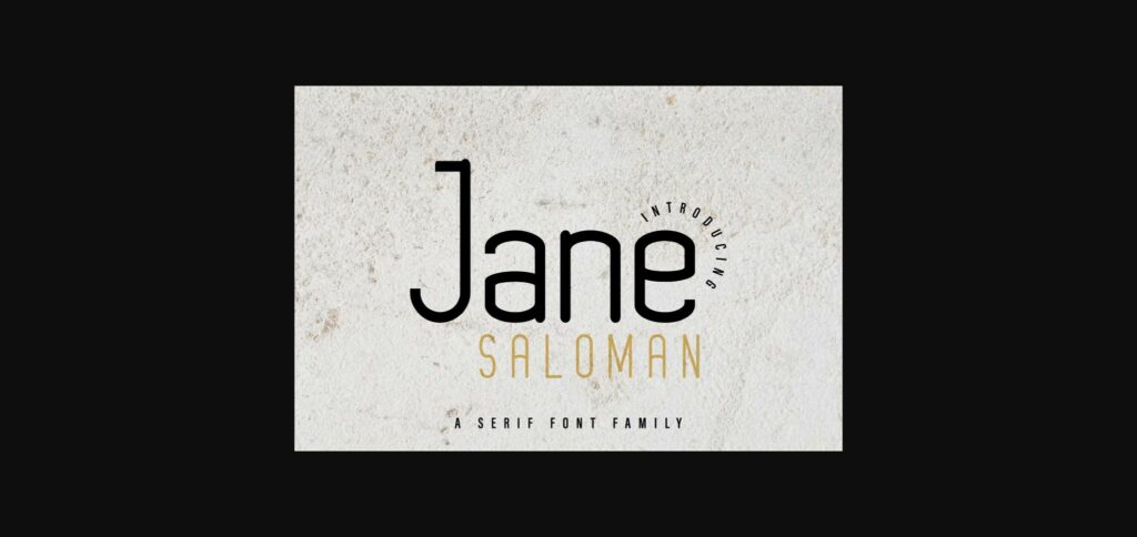 Jane Saloman Font Poster 3