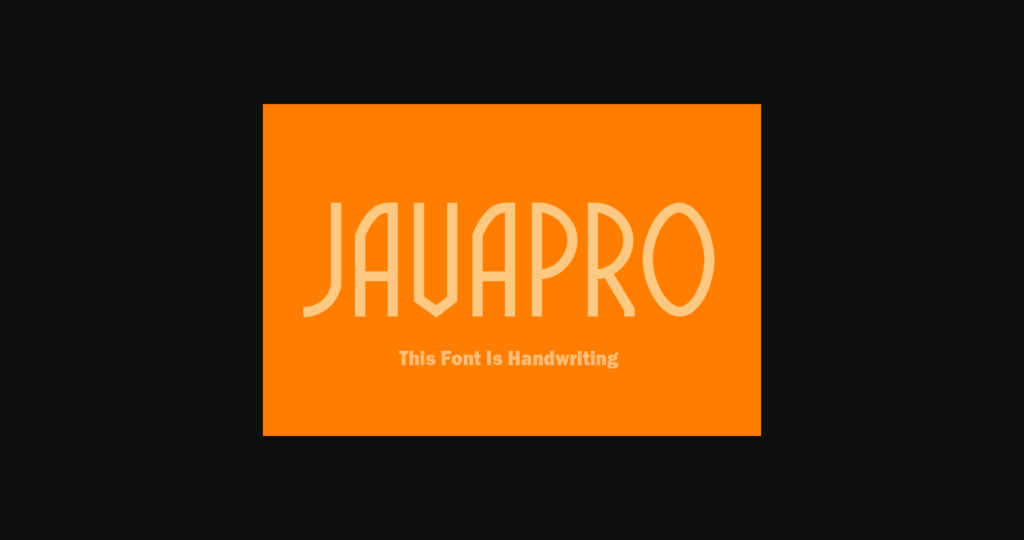 Javapro Font Poster 3