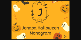 Jenaba Halloween Monogram Font Poster 1