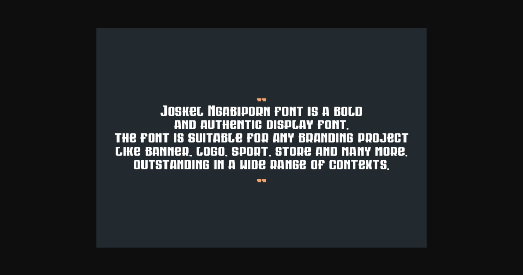 Joskel Ngabiporn Font Poster 9