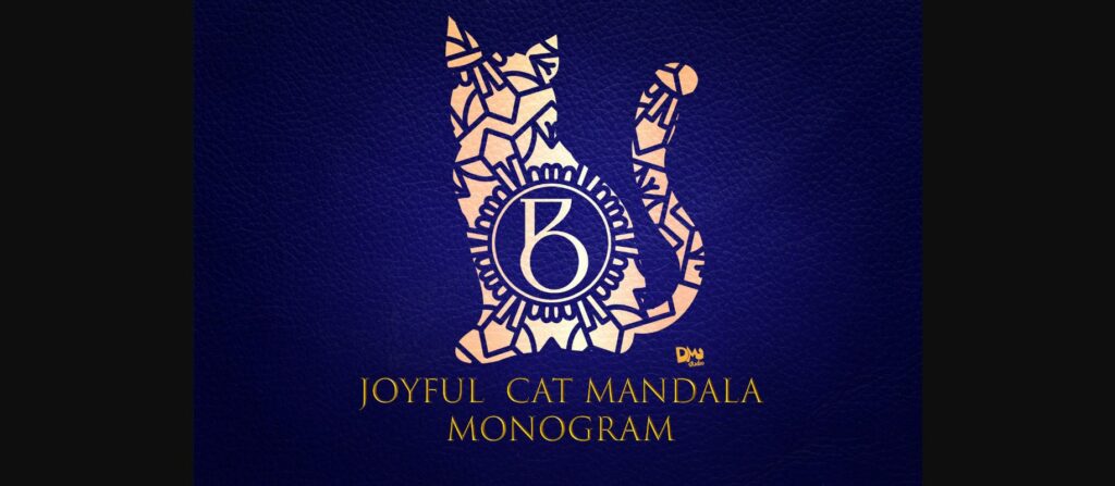 Joyful Cat Mandala Monogram Font Poster 3