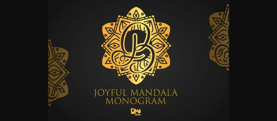 Joyful Mandala Monogram Font Poster 3