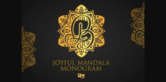 Joyful Mandala Monogram Font Poster 1