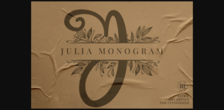 Julia Monogram Font Poster 1