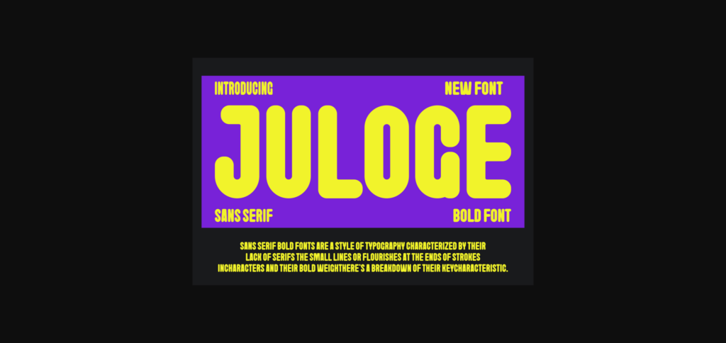 Juloge Font Poster 3