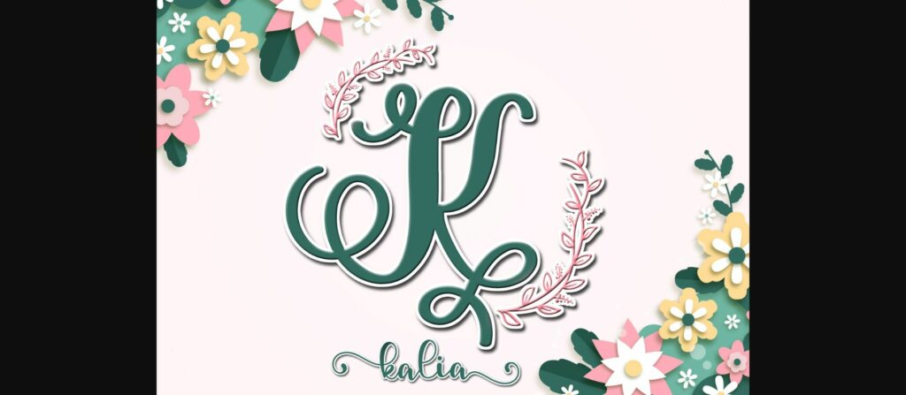 Kalia Monogram Font Poster 1