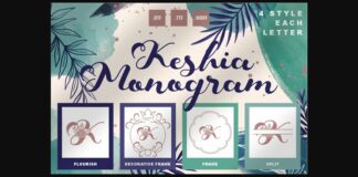 Keshia Monogram Font Poster 1