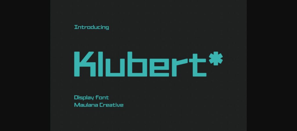 Klubert Font Poster 1