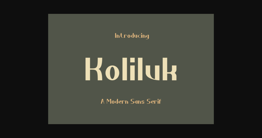 Koliluk Font Poster 1