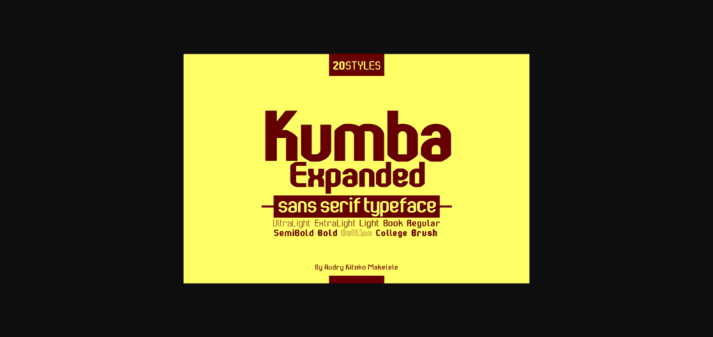 Kumba Expanded Font Poster 3