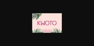 Kwoto Extra Light Font Poster 1