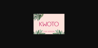 Kwoto Thin Font Poster 1