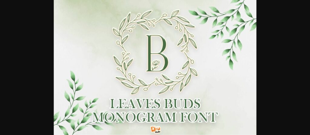 Leave Buds Monogram Font Poster 1