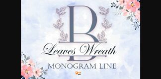 Leaves Wreath Font Poster 1