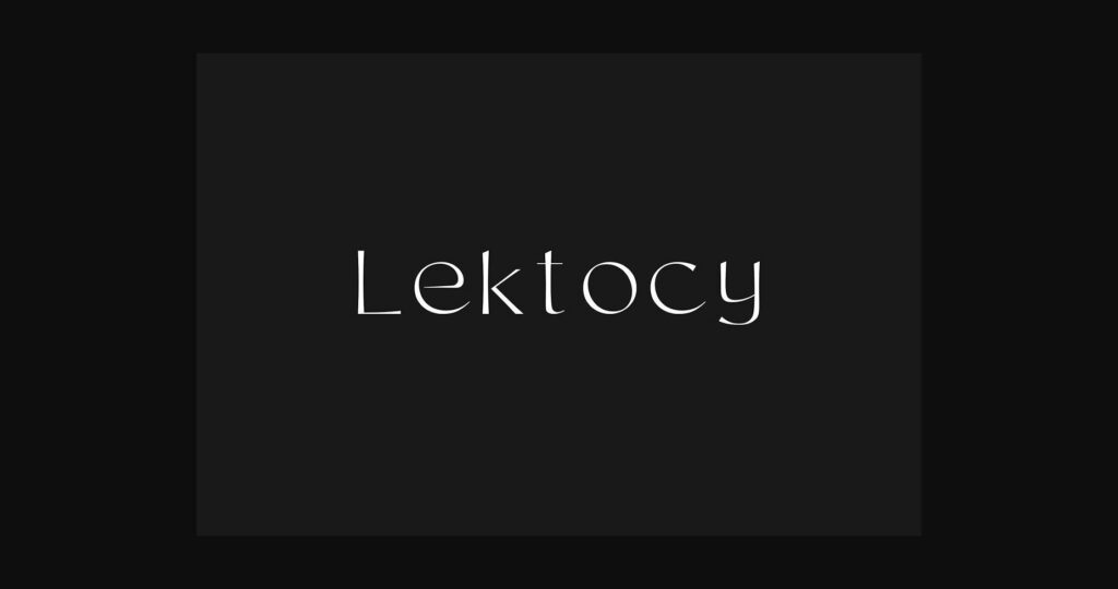 Lektocy Font Poster 7