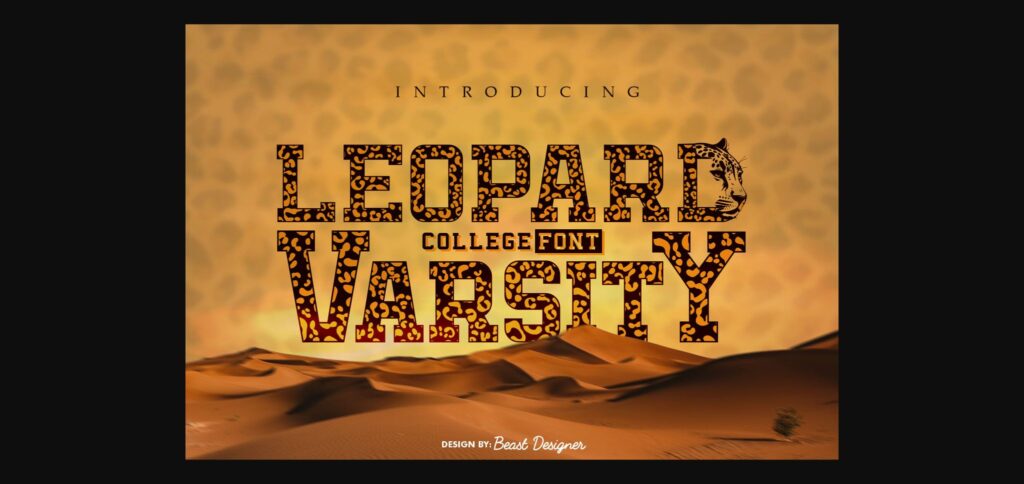 Leopard Varsity Font Poster 1