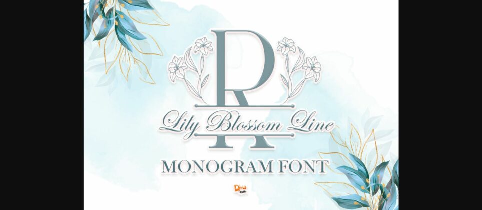 Lily Blossom Line Font Poster 3