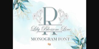 Lily Blossom Line Font Poster 1